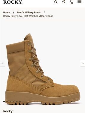 ROCKY US Army Desert Tan Hot Weather Combat Boots